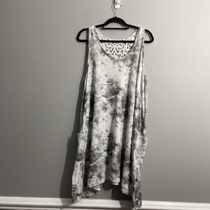 Rene Rofe Tie-Dye Nightgown Dress Women’s XL – Lounge Sleepwear with Pockets
